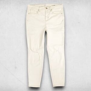 Nicole Miller Jeans Women 12 Cream SOHO High Rise Ankle Skinny Casual Minimalist